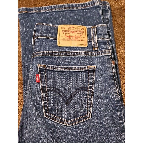 Vintage Levi's 512 Blue Denim Perfectly Slimming Boot Cut Jeans 6 28x30 Midrise - Picture 3 of 8